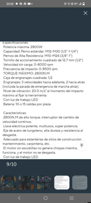 Pistola Llave de impacto ONEVAN 2800 nm