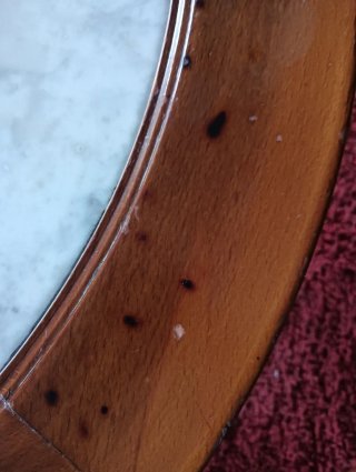 Mesa redonda madera y mármol