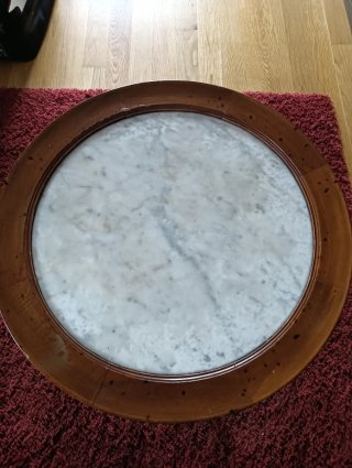 Mesa redonda madera y mármol