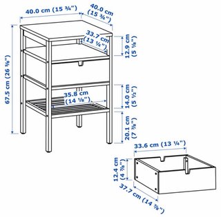 Mesita de noche bambú Ikea sin usar