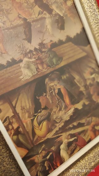 Due litografie di chiesa e presepe