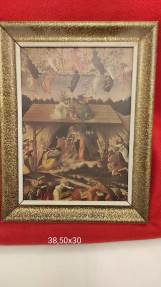 Due litografie di chiesa e presepe