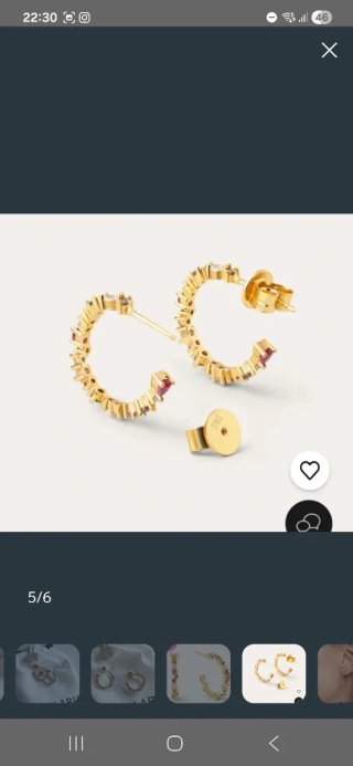 Pendientes Aro Dorados con Piedras Rosas