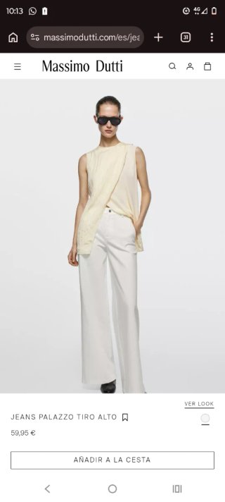 Pantalón Palazzo Tiro Alto Massimo Dutti Talla 40