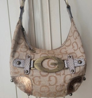 Borsa Guess Beige/Oro Logo G