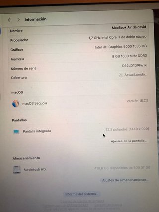 MacBook Air in eccellenti condizioni con poco utilizzo