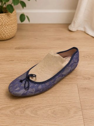 Bailarinas azules y plateadas talla 38