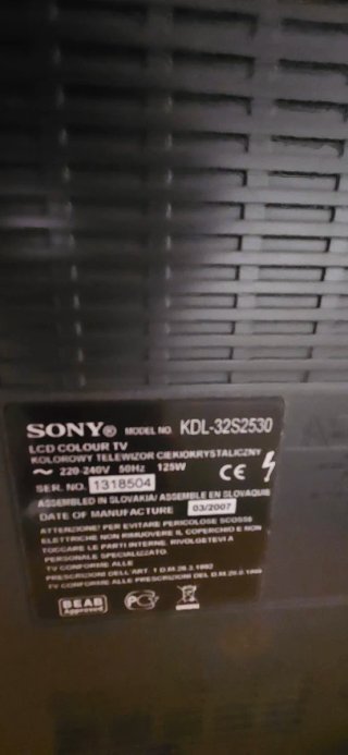 TV Sony Bravia 32'' Negra (Sin Imagen)