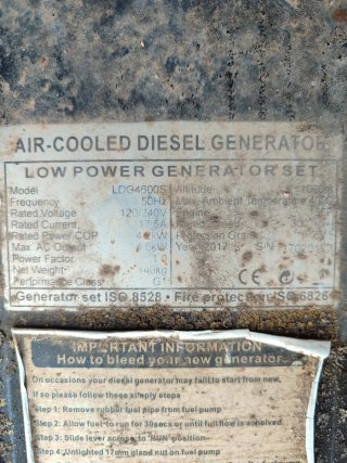 Generador Warrior 4.6 kva Diesel Insonorizado