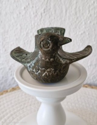 Candelabro antiguo bronce pájaro