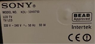 Televisor Sony Bravia 32 Negro