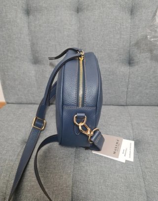 Borsa Maxima vera pelle blu