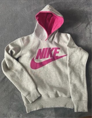 Felpa Nike grigia logo rosa taglia XS