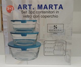 Set 3 Contenitori Vetro Art. Marta