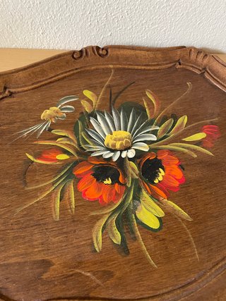 Vassoio decorativo in legno dipinto a mano