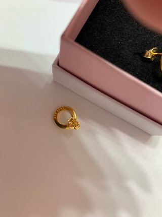 Pendientes Pandora Círculo Brillante Dorado