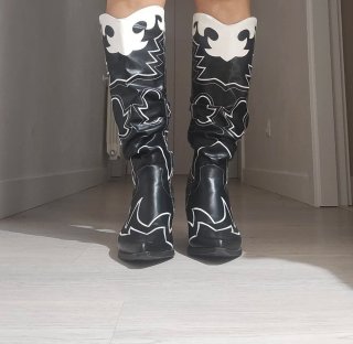 Botas Cowboy Negras y Blancas