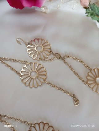 Cintura metallo dorato vintage fiori
