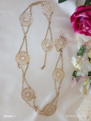 Cintura metallo dorato vintage fiori
