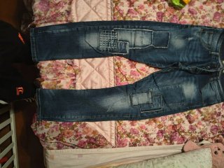 Pantaloni uomo patchwork blu
