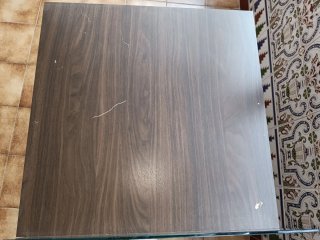Mesa madera Ikea con cristal