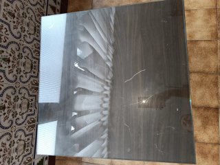 Mesa madera Ikea con cristal