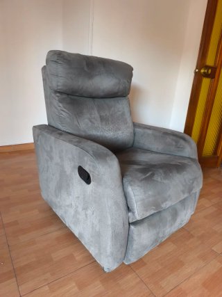 Sillón relax en tejido gris