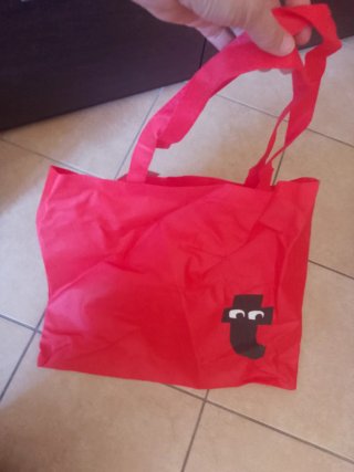 Borsa shopper rossa Flying Tiger cm 48 x 39