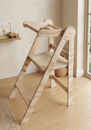 Torre Montessori pieghevole in legno nuova regolabile