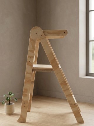 Torre Montessori pieghevole in legno nuova regolabile
