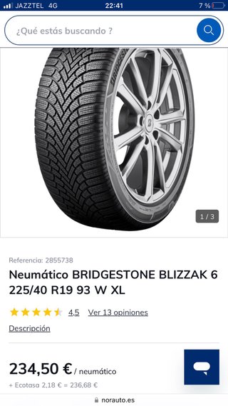 Neumáticos Bridgestone Blizzak 6 225/40ZR19 93W