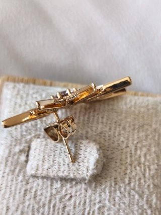 Pendientes Chapados Oro Estrella Rosa