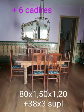 Mesa comedor con 6 sillas madera