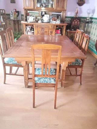 Mesa comedor con 6 sillas madera