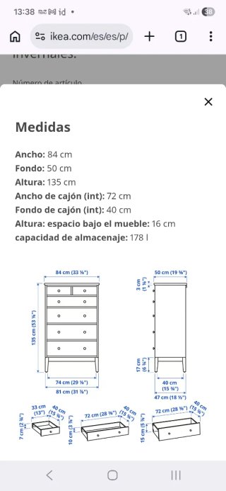 Cómoda Idanas Blanca en perfecto estado.