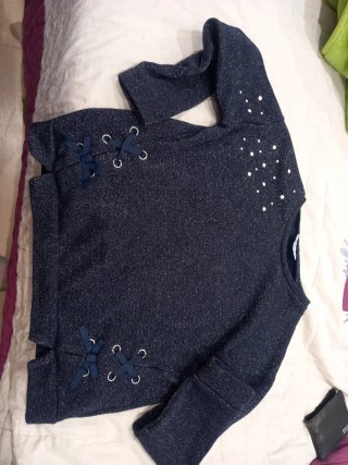 Sudadera niña azul brillante