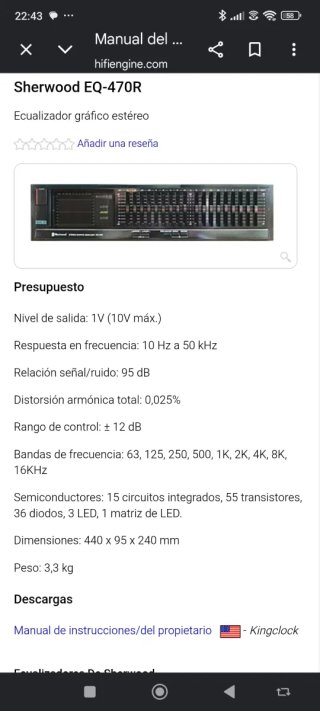 Sherwood EQ-470R Ecualizador Gráfico Made in USA