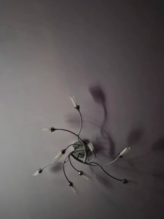 Lámpara de techo moderna plata y cristal