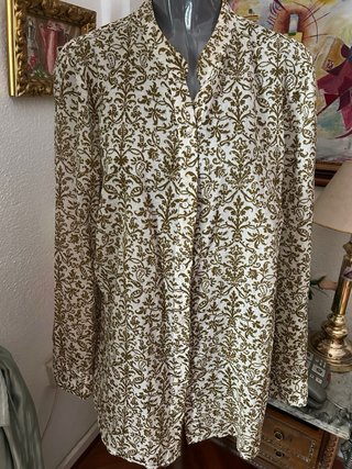 Blusa Pedro del Hierro verde y blanco