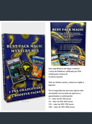 Caja Misteriosa Pokémon: 1 PSA + 4 Sobres.