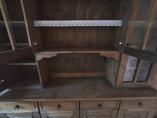 Mueble vintage madera y cristal