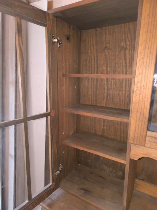 Mueble vintage madera y cristal