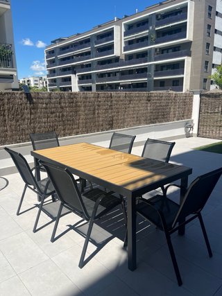 Sillas de exterior metálicas negras (6 sillas)