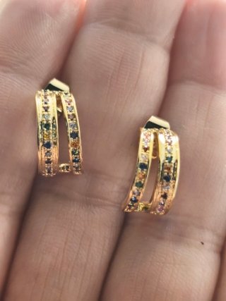 Pendientes Oro 18k Multicolores