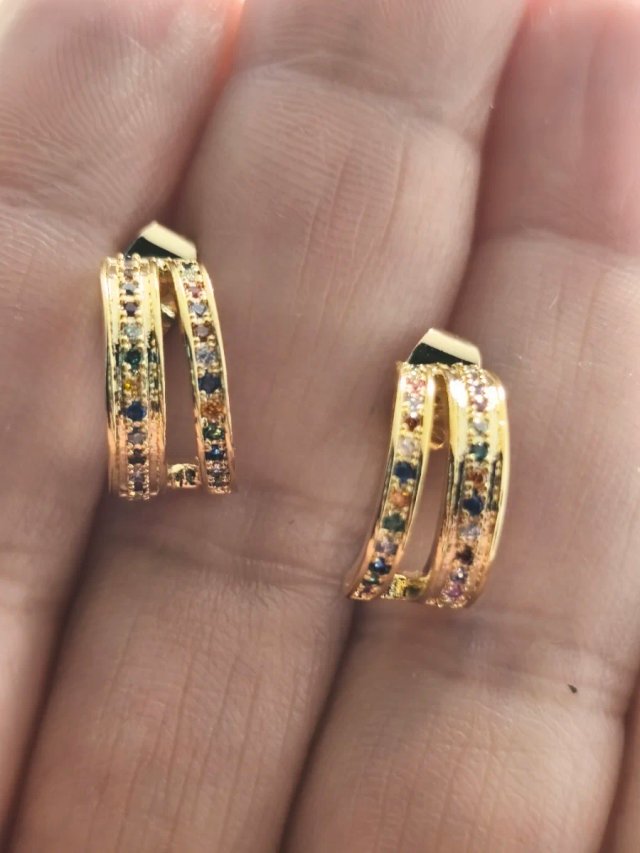 Pendientes Oro 18k Multicolores