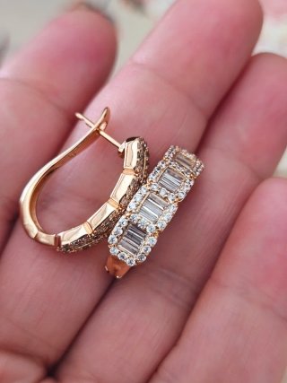Pendientes Aro Chapados en Oro con Circonitas