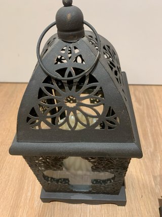 Portavelas forja cristal decorativo