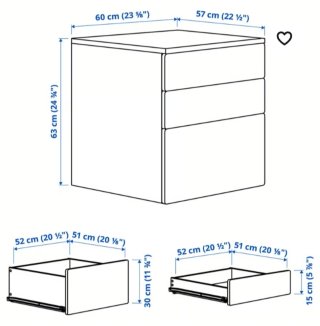 Cómoda IKEA SMÅSTAD/ PLATSA           3 cajones