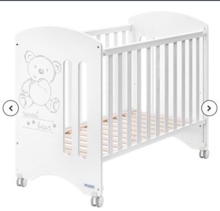 Cuna 120cm Mi Cuna Osito Blanca