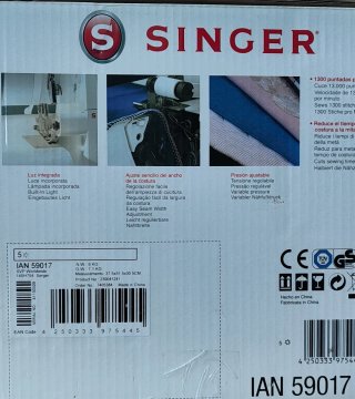 Máquina Overlock Singer 14SH754 Nueva